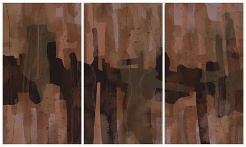Modern interior triptych Stockillustratie