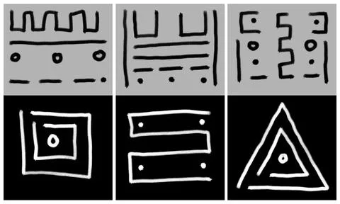 Modern interior triptych Stockillustratie