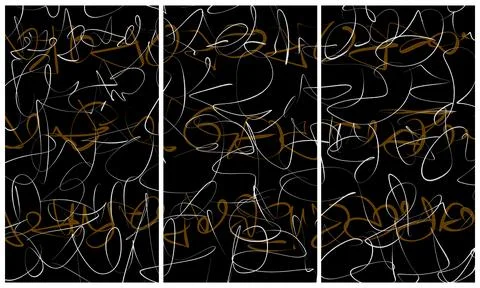 Modern interior triptych Stock Illustration