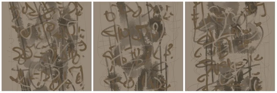Modern interior triptych 스톡 일러스트