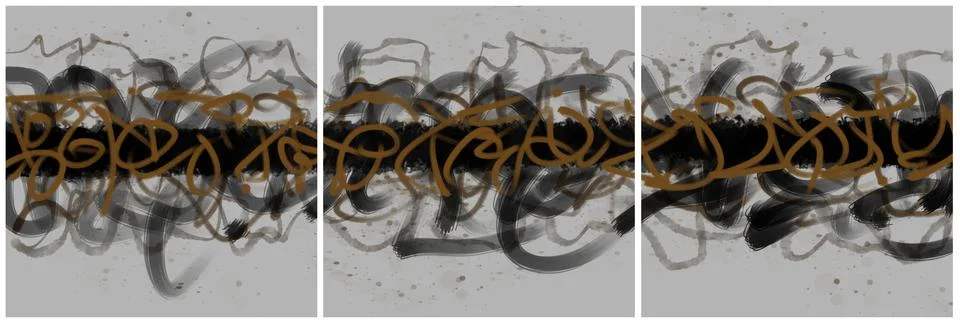 Modern interior triptych Illustrazione stock