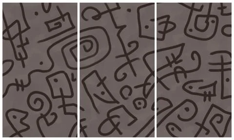 Modern interior triptych Illustrazione stock