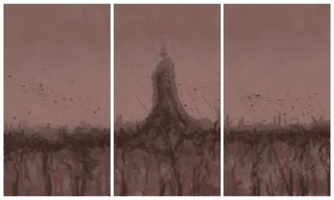 Modern interior triptych Stock Illustration