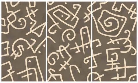 Modern interior triptych Illustrazione stock