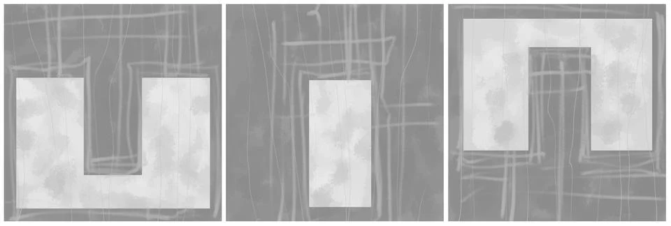 Modern interior triptych Stock Illustration