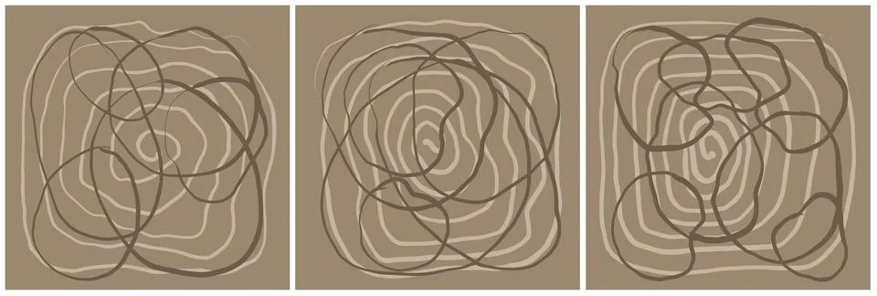 Modern interior triptych Illustrazione stock