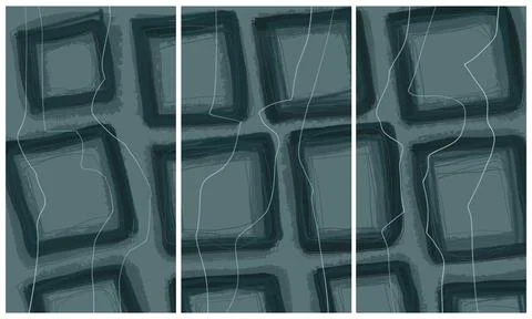 Modern interior triptych Illustrazione stock
