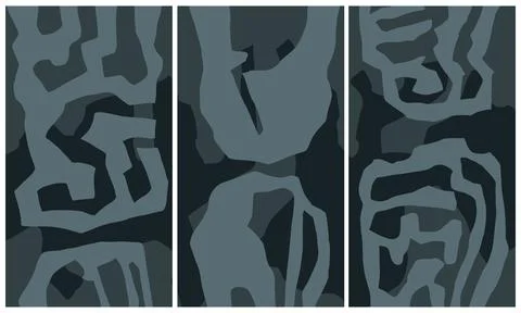 Modern interior triptych Illustrazione stock