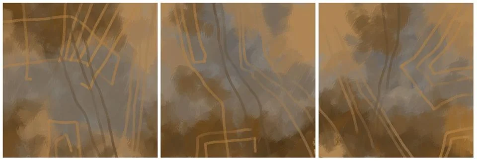 Modern interior triptych Illustrazione stock