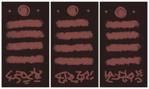Modern interior triptych Stock Illustration