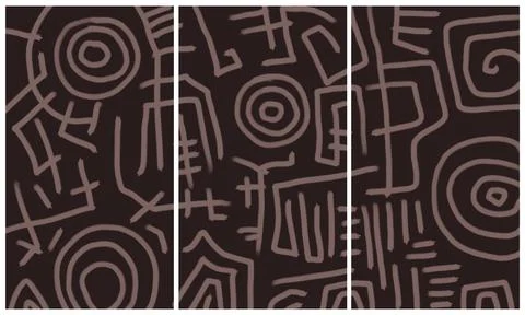 Modern interior triptych 스톡 일러스트