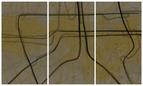 Modern interior triptych 스톡 일러스트