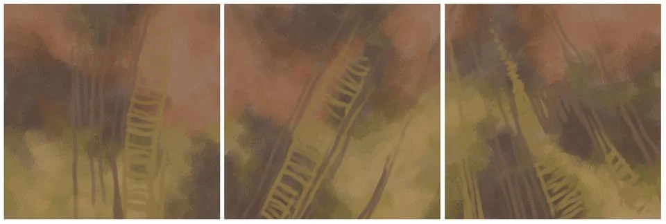 Modern interior triptych Stock Illustration