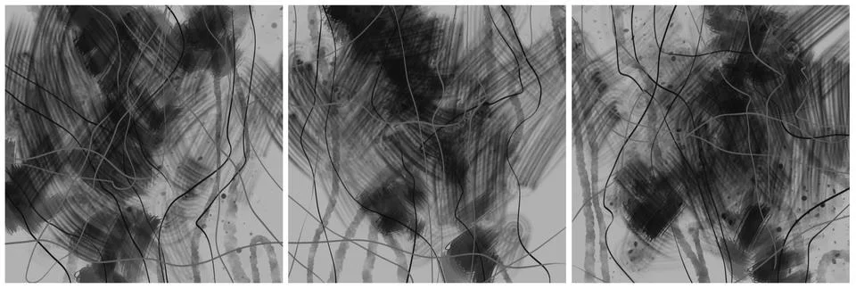 Modern interior triptych Illustrazione stock