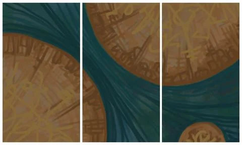 Modern interior triptych 스톡 일러스트