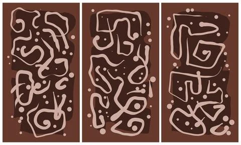 Modern interior triptych イラスト素材