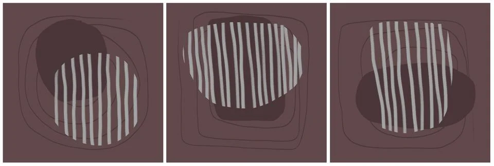 Modern interior triptych 스톡 일러스트