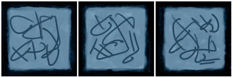 Modern interior triptych Illustrazione stock