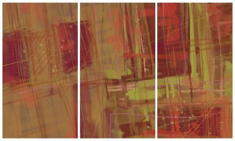 Modern interior triptych Stockillustratie