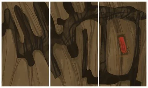 Modern interior triptych Stock Illustration