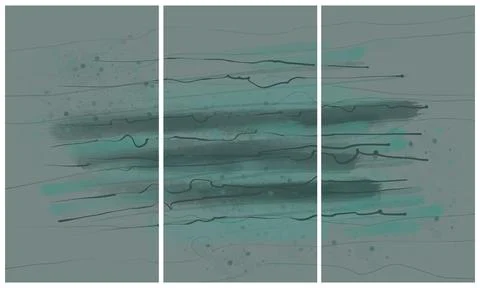 Modern interior triptych Illustrazione stock