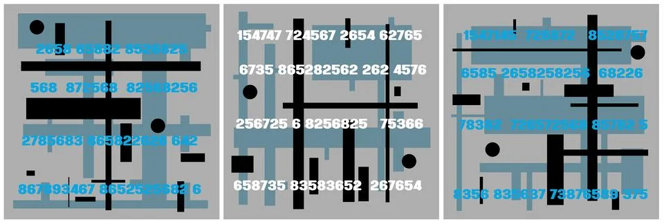 Modern interior triptych Illustrazione stock