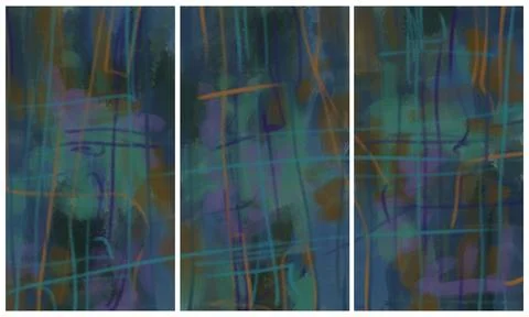 Modern interior triptych Illustrazione stock