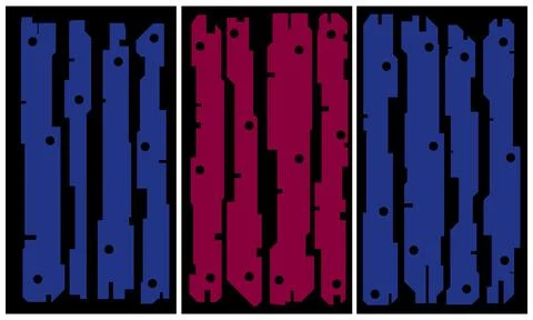Modern interior triptych Illustrazione stock