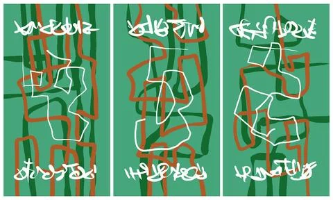 Modern interior triptych Illustrazione stock