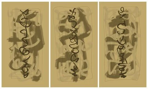 Modern interior triptych 스톡 일러스트