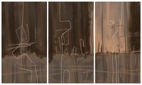 Modern interior triptych イラスト素材