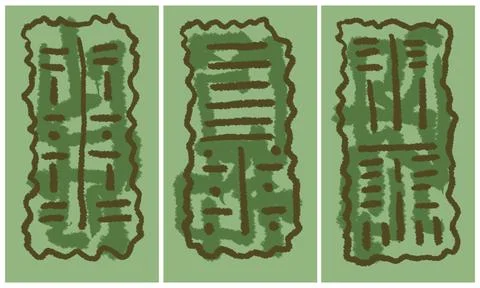 Modern interior triptych 스톡 일러스트