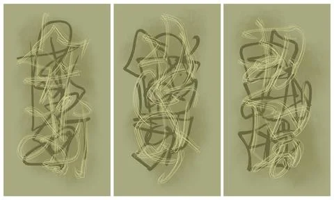 Modern interior triptych イラスト素材