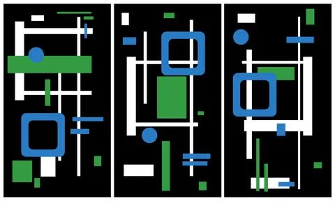 Modern interior triptych イラスト素材
