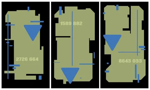 Modern interior triptych Illustrazione stock