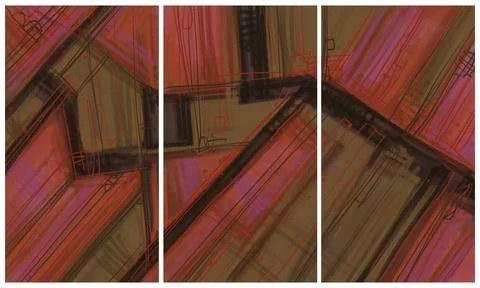 Modern interior triptych イラスト素材