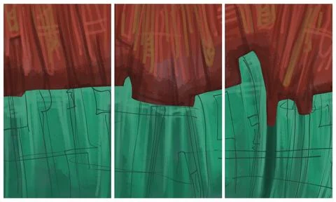 Modern interior triptych Illustrazione stock