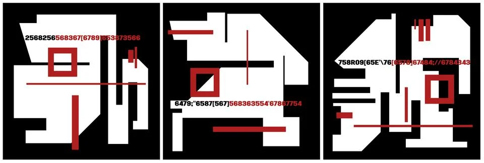 Modern interior triptych 스톡 일러스트