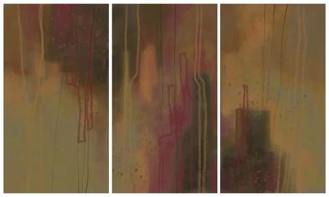 Modern interior triptych Stockillustratie