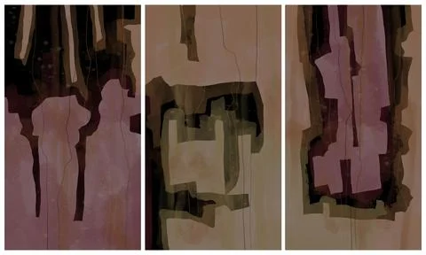 Modern interior triptych Illustrazione stock
