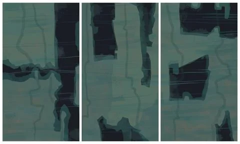 Modern interior triptych イラスト素材