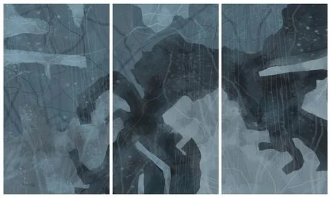Modern interior triptych Stock Illustration
