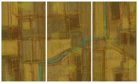 Modern interior triptych Illustrazione stock