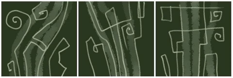 Modern interior triptych Illustrazione stock