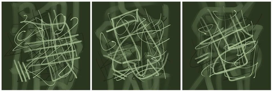 Modern interior triptych Illustrazione stock