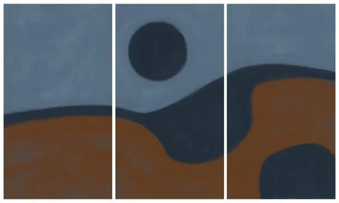 Modern interior triptych Illustrazione stock