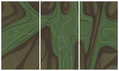 Modern interior triptych Stockillustratie