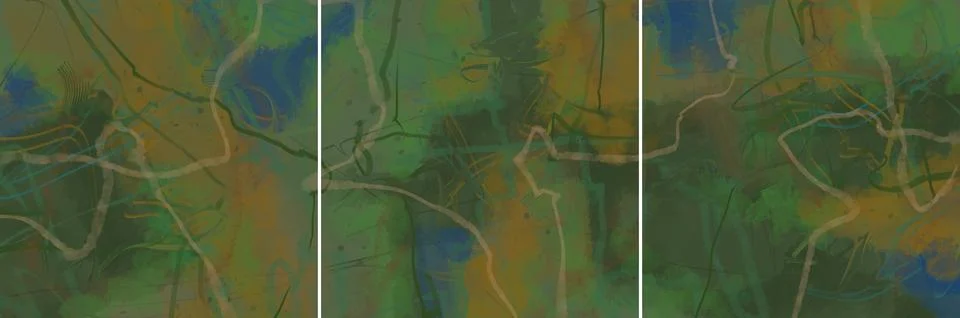 Modern interior triptych Illustrazione stock