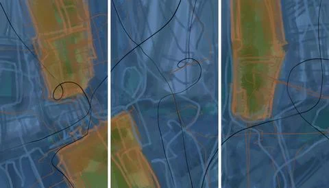 Modern interior triptych Illustrazione stock
