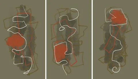 Modern interior triptych Illustrazione stock